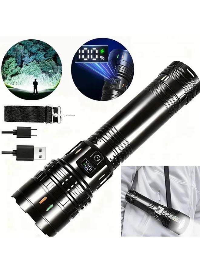 FXS Black Ultra Bright 2003 Lumens Flashlight 4 Modes 3600mAh Battery Portable Power Bank For Outdoor Camping Emergency - Image 2