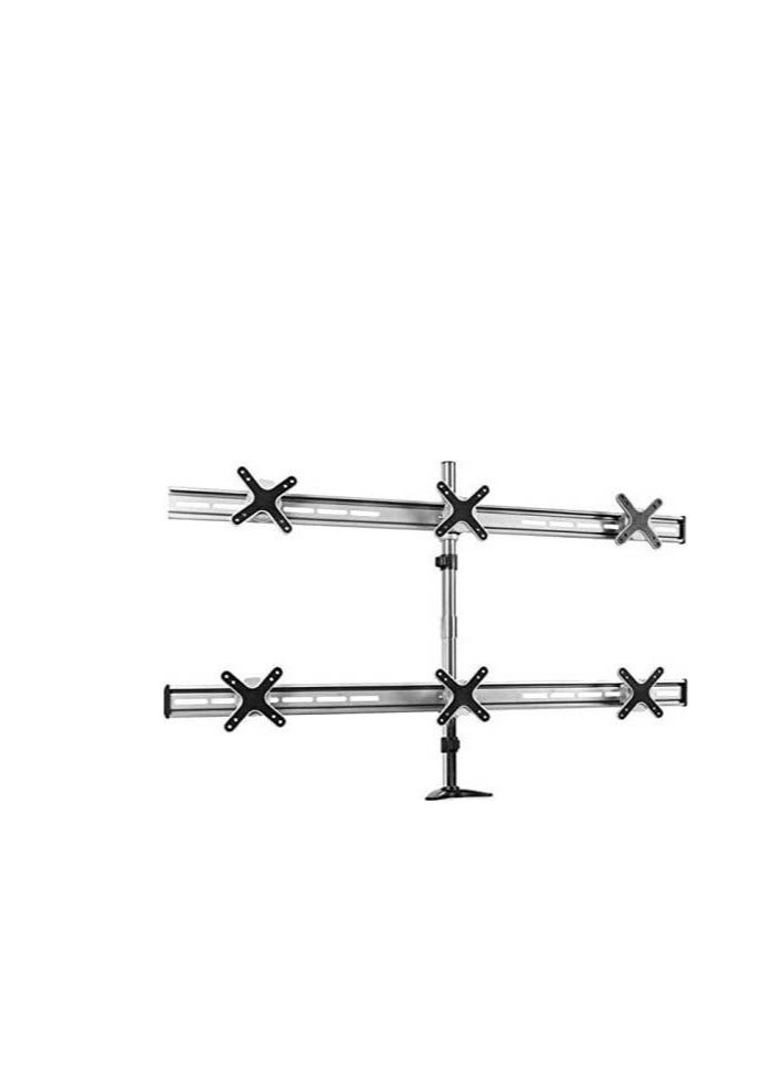SIX MONITOR STAND WITH CLAMP 
