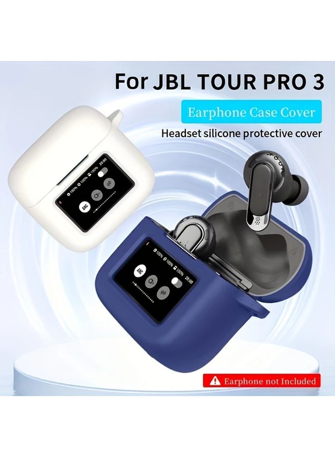 Midnight Blue Silicone Protective Case For JBL Tour Pro 3 Headphones Dustproof Shockproof Wireless Charging Compatible - Image 2