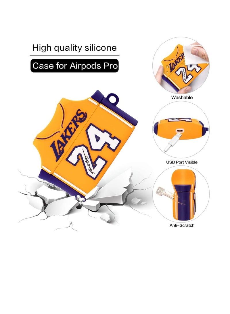 Case for Airpods Pro Case Cover 6 in 1 Accessory, Full Protective Silicone Skin Accessories for Women Men Girl with AirPods Pro Case, Cool Funny 3D Cartoon Cool Design Size 24-Yellow - Image 3