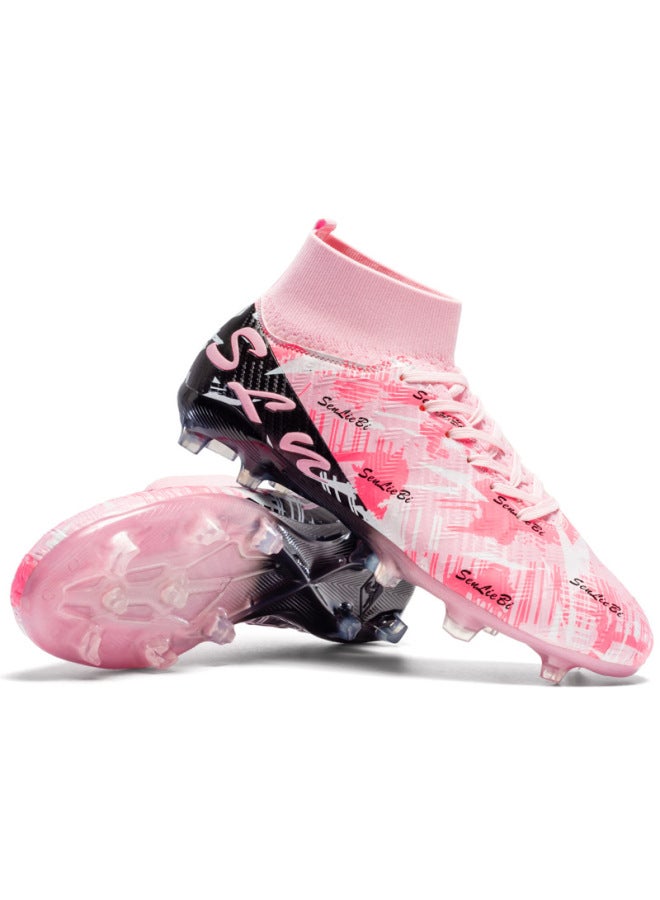 High-top Soccer Shoes For Boys And Girls, Tf Cleats For Adults, Breathable Non-slip Grass Sports Shoes