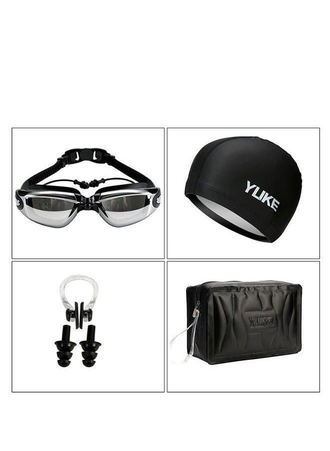 مجموعة نظارات سباحة قابلة للتعديل 5 قطع مضادة للتسرب، مضادة للضباب، مع قبعة، مشبك أنف، سدادات أذن، حقيبة مقاومة للماء، مناسبة للرجال البالغين، النساء، المراهقين، المبتدئين، المحترفين - Image 4