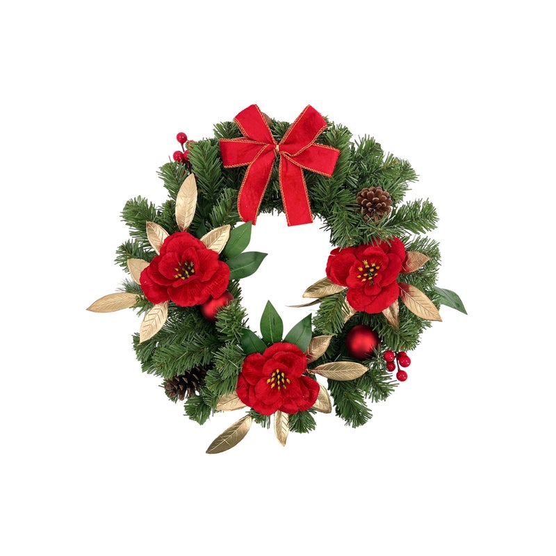 CHRISTMAS MAGIC Wreath Red/Gold 40cm - Image 1