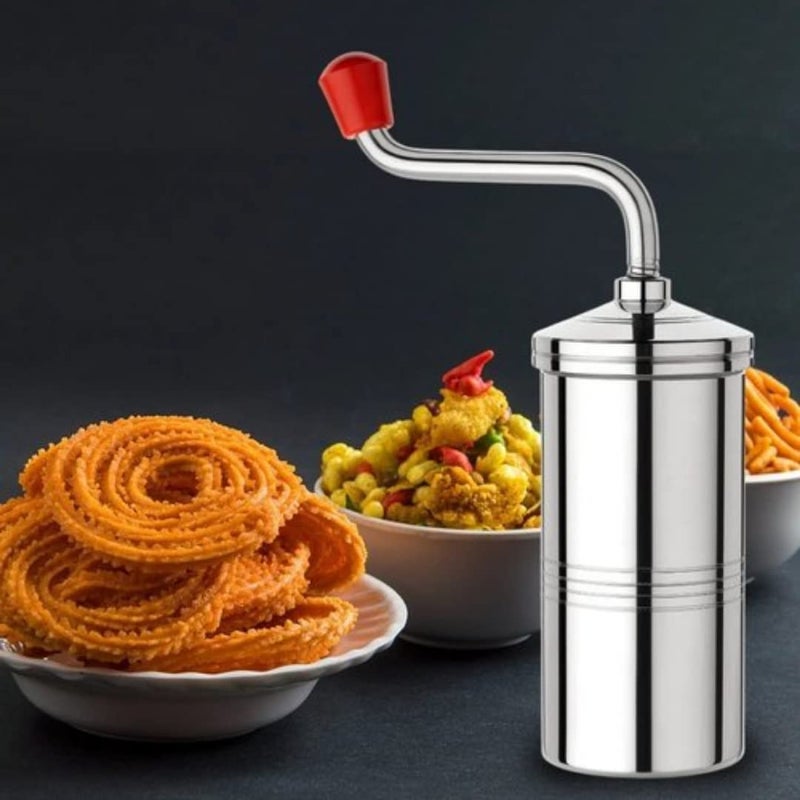 RK RETAILER RK RETAILER Stainless Steel Indian Made Sevanazhi Sevai Nazhi Sev Sancha Gathiya Murukulu Janthikulu Idiyappam Maker with Free 6 Different Jali  - Image 2
