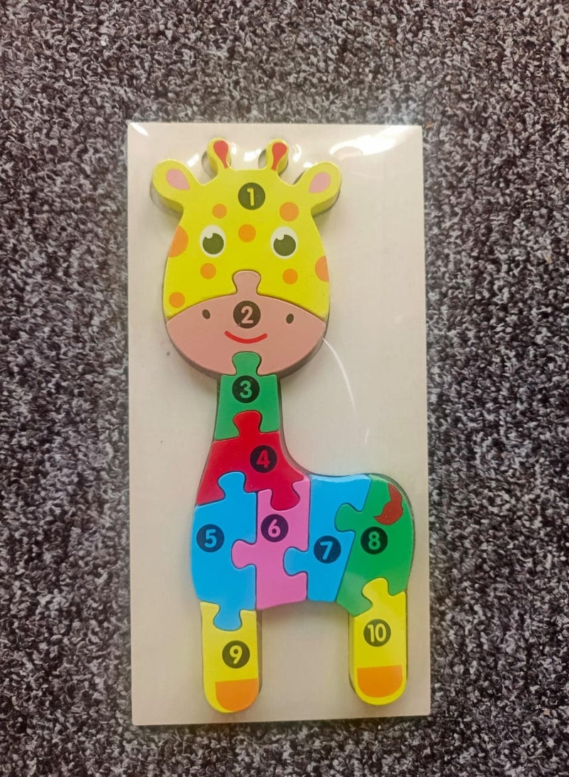 لعبة أحجية خشبية علي شكل زرافة موتيسوري للأطفال