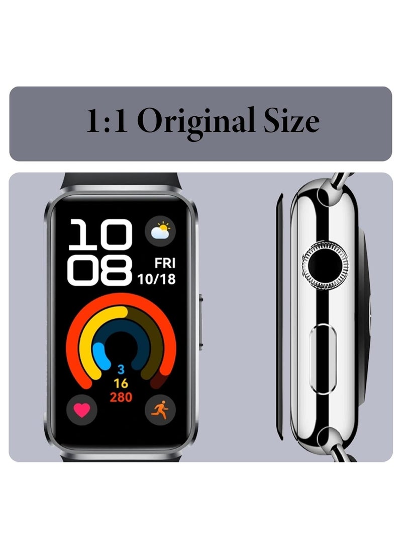 حَبْل تِك 3 قطع غشاء حماية ثلاثي الأبعاد شفاف لساعة Huawei Band 8/9/10 - Image 2