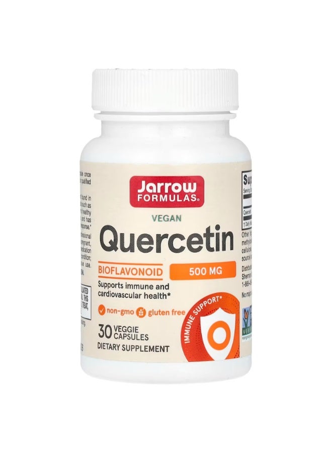 jarrow formulas Vegan Quercetin, 500 mg, 30 Veggie Capsules
