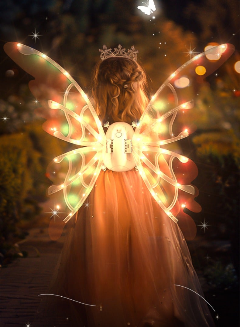 CALL PLAY Electric Fairy Wings for Girls, Light Up Moving Butterfly Wings with LED Lights and Music,Toy for Kids as  Valentine Birthday Eid Party Costume Princess Cosplay Dress Up Gift  - Image 1