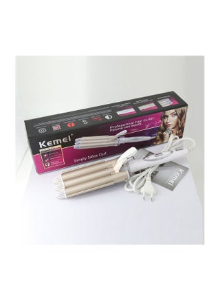3 Barrel Portable Hair Curler Gold/White 40.5x10.7x8.2cm - view 3