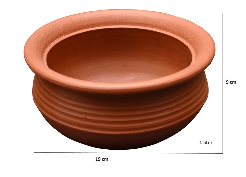 EZAHK Handmade Clay HandiCurryDal for Cooking 1 Litre - Image 2
