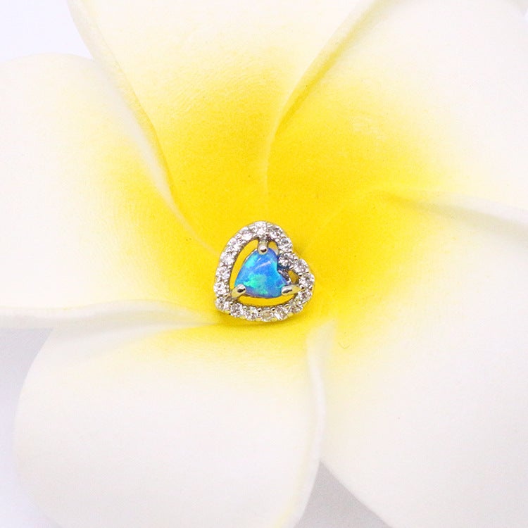 Gaibei Heart-Shaped Ear Nail Aobao Ear Nail Shiny Zircon Ear Nail Earrings Earrings - Image 1