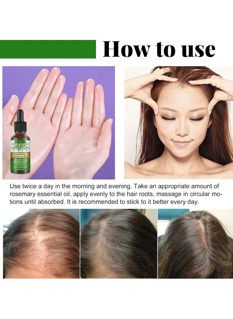 EELHOE Organic Rosemary Essential Oil for Hair Growth, Hair Loss Treatment, Scalp Nourishment, Stimulating Hair Growth, Improving Scalp Circulation, Relieving Itching, Dry Scalp Treatment for Unisex, 2 Pieces - Image 4