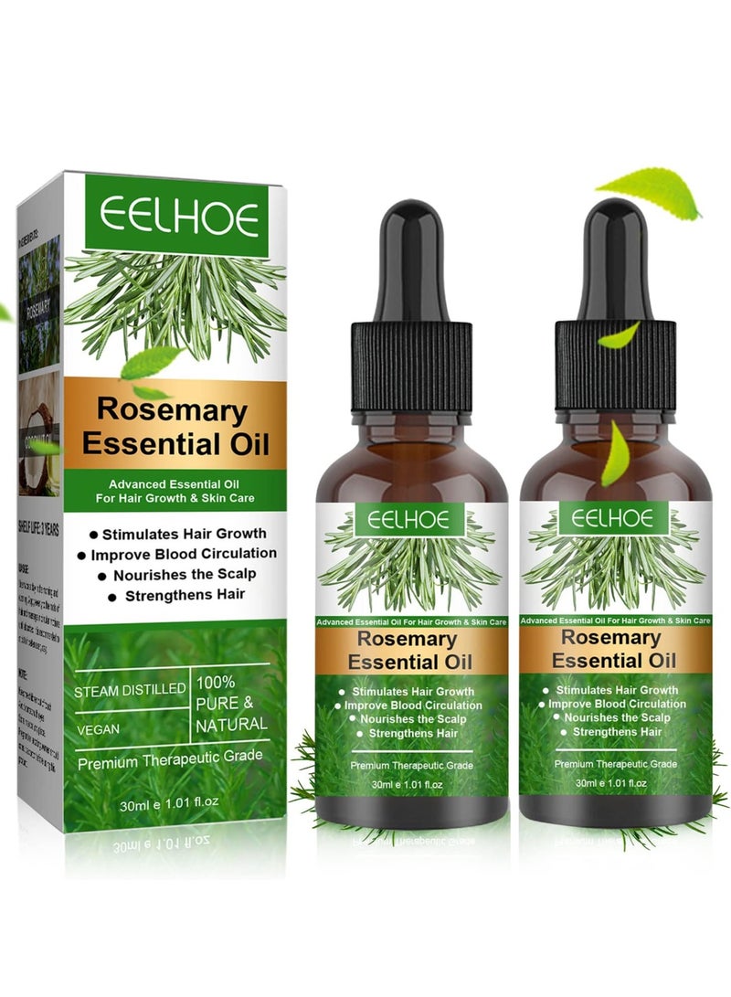 إيلهو زيت روزماري للشعر وفروة الرأس العطري الطبيعي بنسبة 100% لنمو الشعر وتعزيز نمو الصحي وتحفيز من قطعتين - Image 1