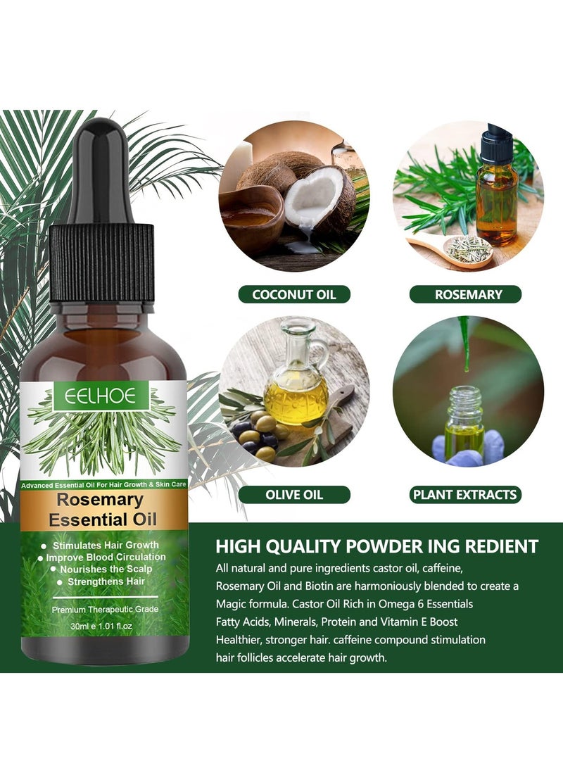 إيلهو زيت روزماري للشعر وفروة الرأس العطري الطبيعي بنسبة 100% لنمو الشعر وتعزيز نمو الصحي وتحفيز من قطعتين - Image 2