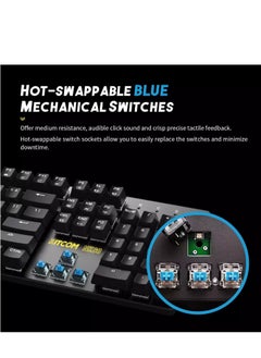 VSP VM03 Gaming Mechanical Keyboard - Hot Swappable Blue Switch (Outemu) - Aluminum Alloy Frame - Rainbow LED  - Image 3