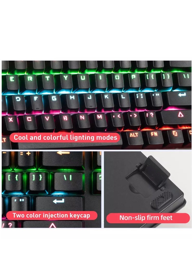 VSP - VM03 Gaming Mechanical Keyboard - Hot Swappable Blue Switch (Outemu) - Aluminum Alloy Frame - Rainbow LED - Image 1