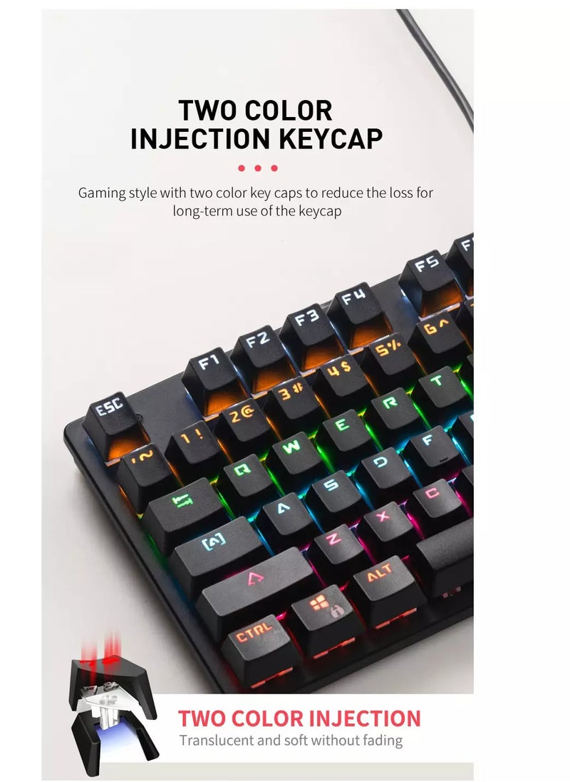 VSP - VM03 Gaming Mechanical Keyboard - Hot Swappable Blue Switch (Outemu) - Aluminum Alloy Frame - Rainbow LED - Image 1