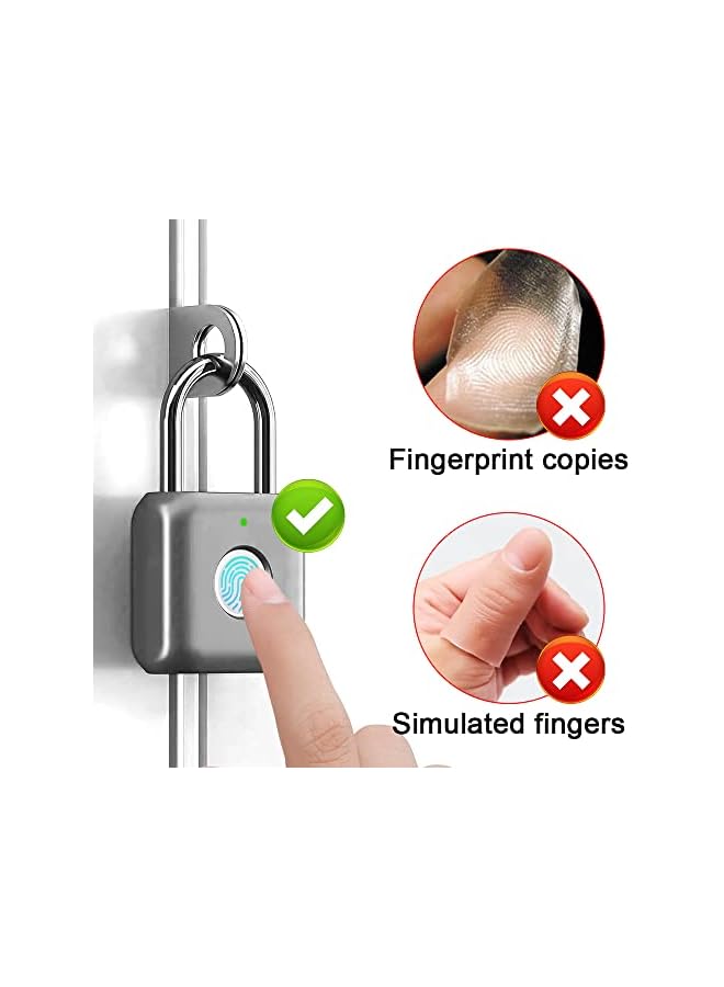 PROMASS PROMASS Fingerprint Padlock PROMASS Combination Lock - Keyless Locker Lock for School Locker Backpack Suitcase Luggage: Gray Metal Gym Padlock  - Image 3