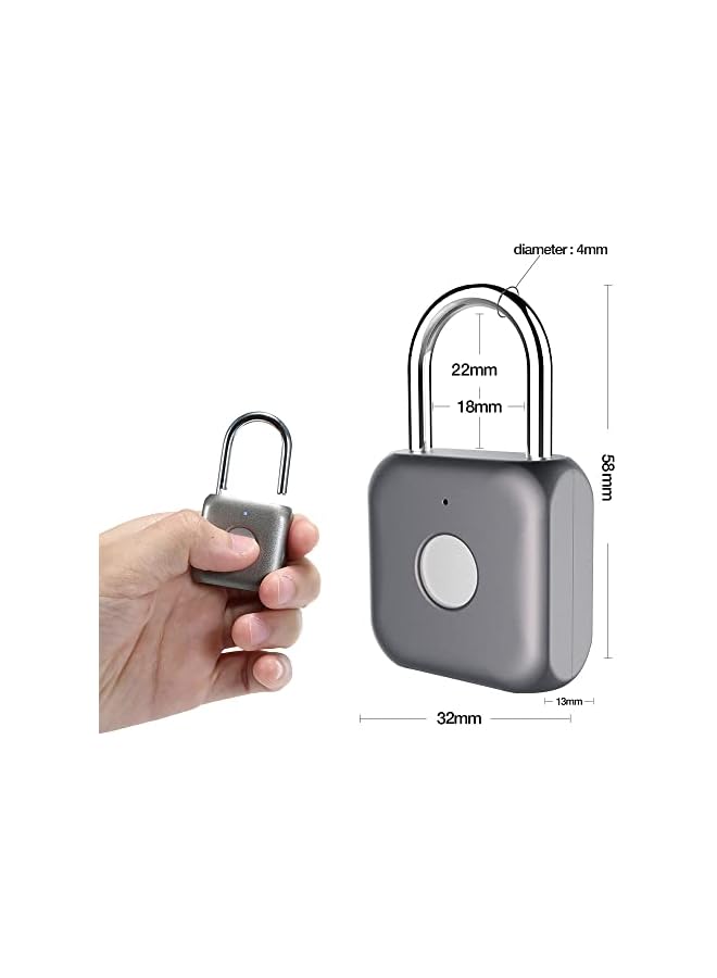 PROMASS PROMASS Fingerprint Padlock PROMASS Combination Lock - Keyless Locker Lock for School Locker Backpack Suitcase Luggage: Gray Metal Gym Padlock  - Image 4