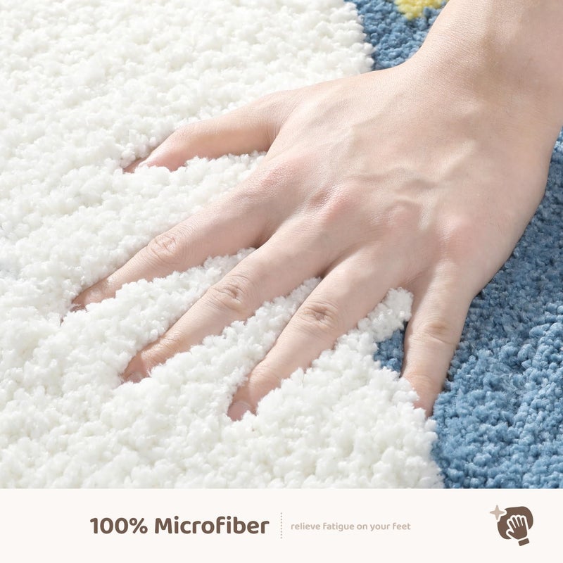 Molesun 3.3' x 3.3' Round Shape Carpet Cute Floor Mat, Microfiber Mat Super Soft Shaggy Non Slip Area Rug for Living Room, Bedroom and Kids Play Room, Heart - Image 5