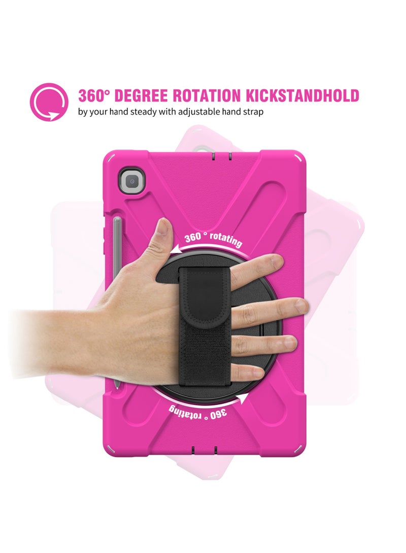 Rock Pow Case For Samsung Galaxy Tab S6 Lite 10.4 Inch Case 2024/2022/2020 (SM-P620/P610/P613/P615/P619) Silicone Case with 360 Rotating Kickstand Handle Grip S Pen Holder Cover for S6 Lite 10.4 inch - Image 4