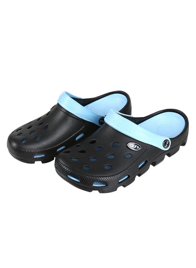 Pull Back Warrior Men's Hollow Sandals Outdoor Travel Dual-use Beach Shoes Wear-resistant Breathable Toe Cap Hl049 Black Size 39 - Image 1