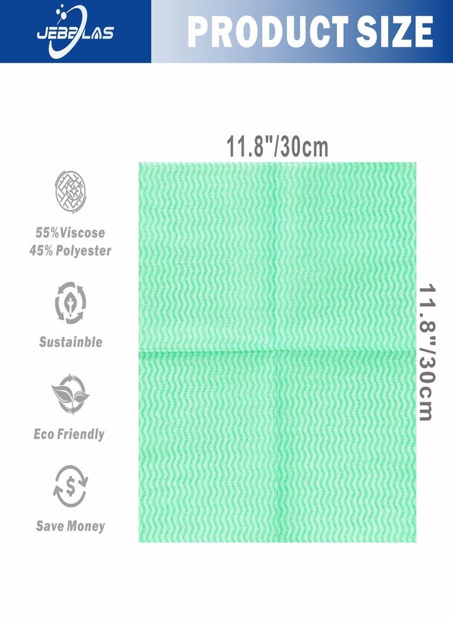 JEBBLAS Reusable Cleaning Cloths Handi Wipes Reusable Cloths Dry Cleaning Cloths Dish Towel Dish Cloths Handy Cleaning Wipes,Pack of 100, Green - Image 2
