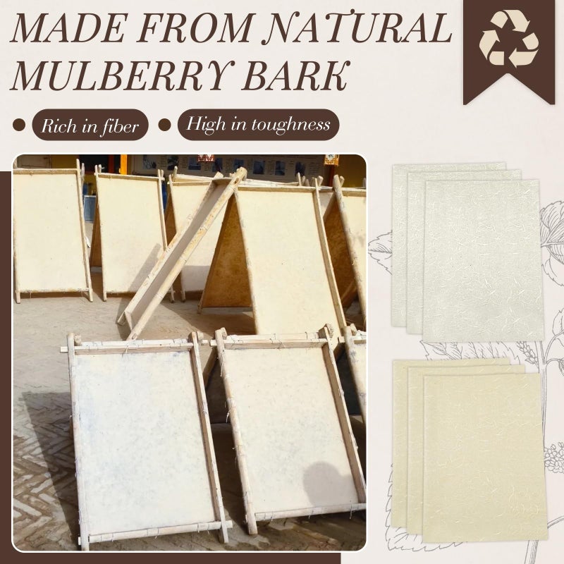 GarfxG Rice Paper for Decoupage Natural A4 Mulberry Paper 20 Sheets for Writing, Painting, Printing, Decorative, Card Making, Art Crafts DIY Gift Wrap -Ivory Color - Image 5