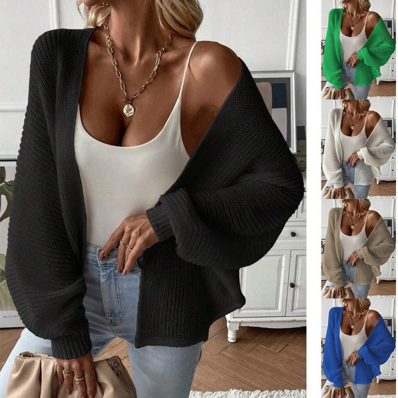 2024 Summer Bat Wing Sleeve Cardigan Solid Color Cardigan Independent Station - Image 2