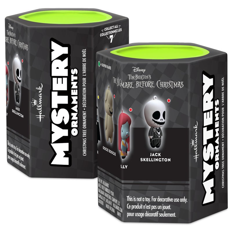 Hallmark Disney Tim Burtons The Nightmare Before Christmas Mystery Christmas Ornaments Set of 2 Shatterproof