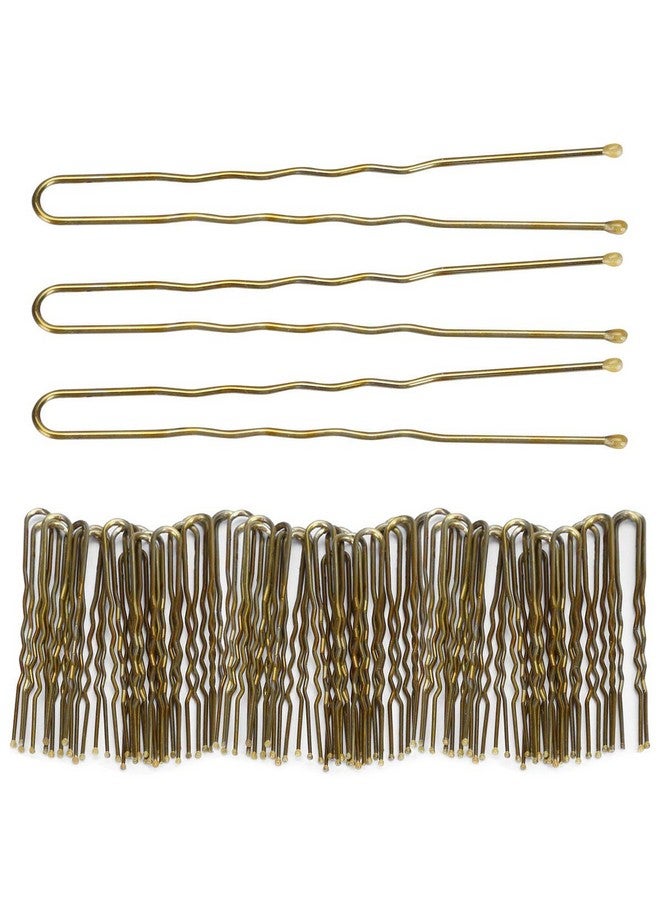 تي بيست ماكس 300 كعكة شعر بنس على شكل حرف U مع صندوق مقابض شعر لمشبك شعر الباليه للنساء 6 سم/2.3 بوصة ذهبي - Image 1