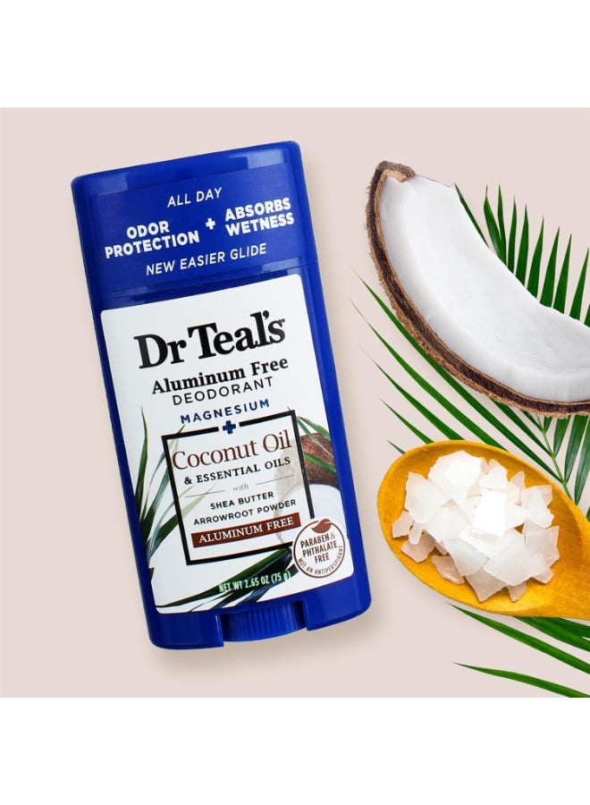 Dr. Teals Dr Teal's Aluminum Free Deodorant, Coconut Oil with Essential Oils, 2.65 oz (Pack of 3) - Image 2