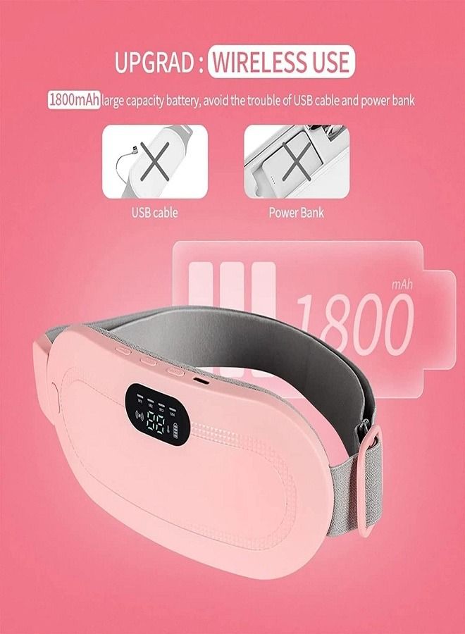 Generic Cordless Electric Heating Pad for Menstrual Pain Fast Heating Pad Belt with 3 Heating Levels and 4 Vibration Massage Modes for Back and Abdominal Pain Relief for Women and Girls (Pink) - Image 5