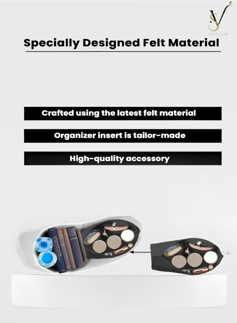 منظم داخلي لحقيبة اليد منظم حقيبة اللباد منظم المحفظة منظم حقيبة اليد لحقيبة اليد السريعة، حقيبة اليد الكبيرة، حقيبة اليد