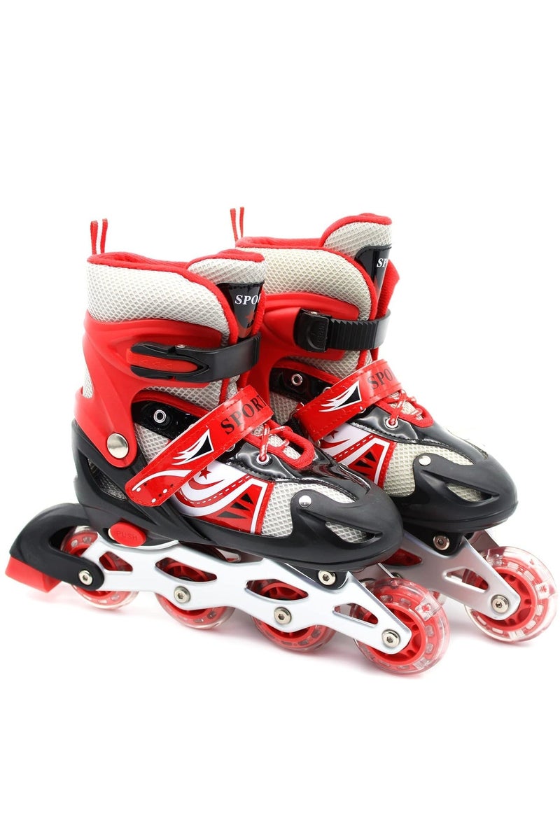 EASY FUTURE Adjustable Inline Skates for Kids with Flashing Wheels – Includes Knee, Elbow & Wrist Protective Gear – 4 Colors & 3 Sizes Available - Image 2