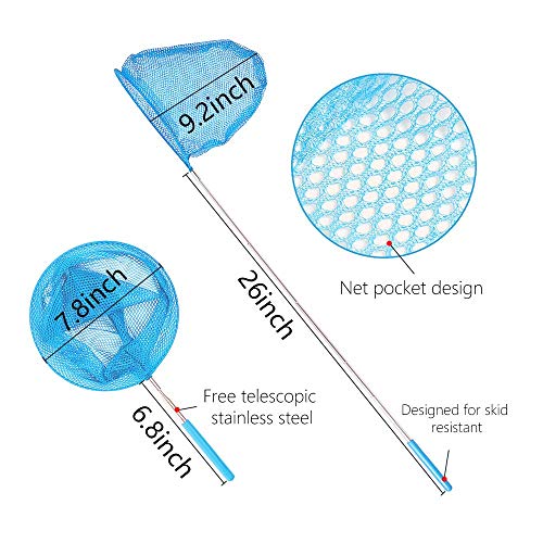 TSYAN Kids Telescopic Butterfly Fishing Nets for Kids Catching Insect Net Outdoor Tools for Catching Bugs Fish Insect Ladybird, Extendable 34 Inches and Anti Slip Grip - Image 2