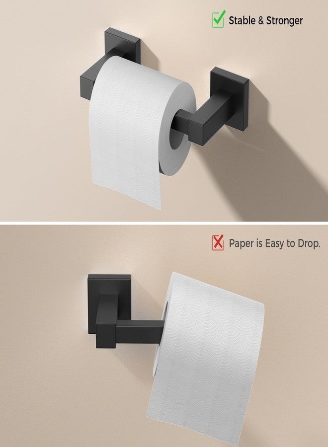 FORIOUS Toilet Paper Holder Wall Mount and Hand Towel Ring Set, SUS 304 Stainless Steel Double Post Pivoting Tissue Roll Holder, Modern Bathroom Hardware Accessories Set, Matte Black - Image 5