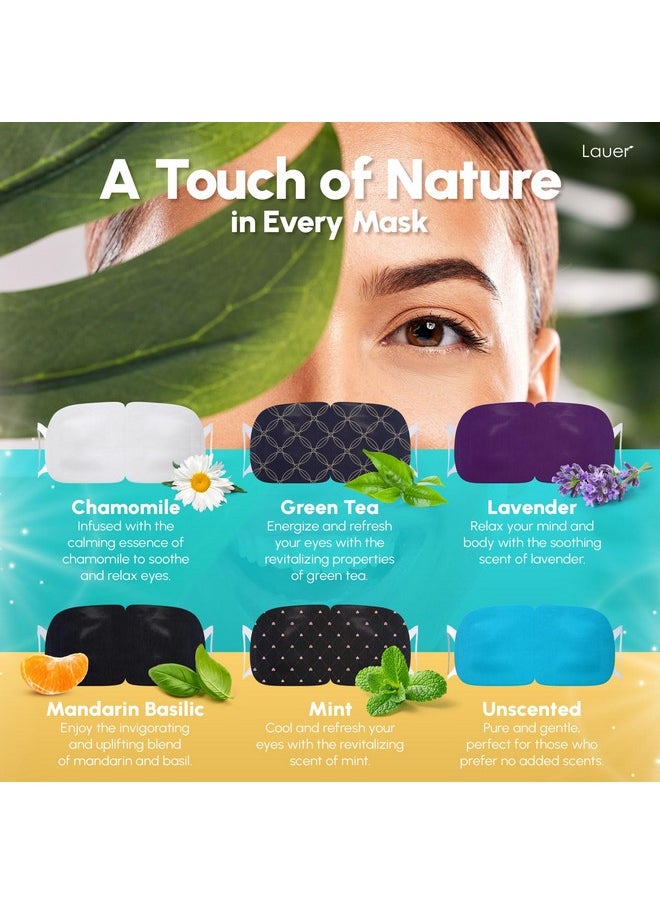 lauer cosmetic - Heated Eye Steam Mask Dry Eyes Self Warm Compress for Dark Circles Puffiness Treatment Warming Eye Mask for Relaxation & Moist Heat Therapy Fatigue, Stress, and Migraine 6 Pack Aromas Home Spa - Image 1