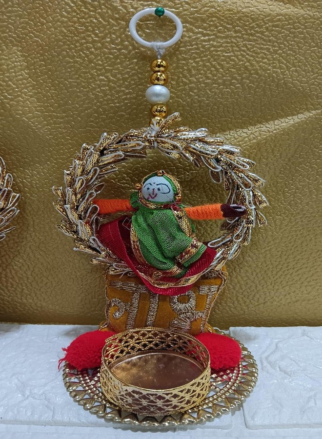 Nutts Handmade Puppet T-Light Shubh Labh Hanging Decoration Item for Home Décor Diwali Festival (Pack of 2) - Image 3