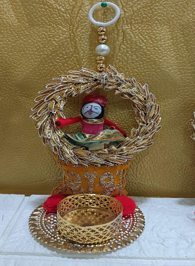 Nutts Handmade Puppet T-Light Shubh Labh Hanging Decoration Item for Home Décor Diwali Festival (Pack of 2) - Image 2
