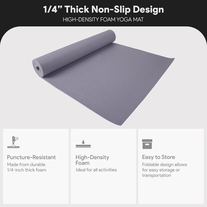 Fitvids BalanceFrom GoYoga All Purpose High Density Non-Slip Exercise Yoga Mat with Carrying Strap - Image 2