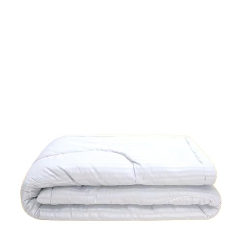 KitchDeco Kitch Deco™ Microfiber 220GSM Satin Striped AC/Mild Winter Solid Comforter for (White) (Single) 60x90Inch - Image 4