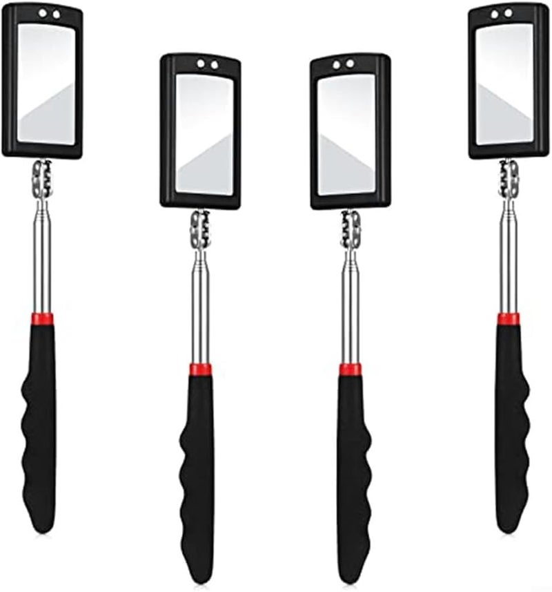4 Pack Telescoping Inspection Mirror Extendable 290 880mm With LED Light 360 Rotation - Image 4