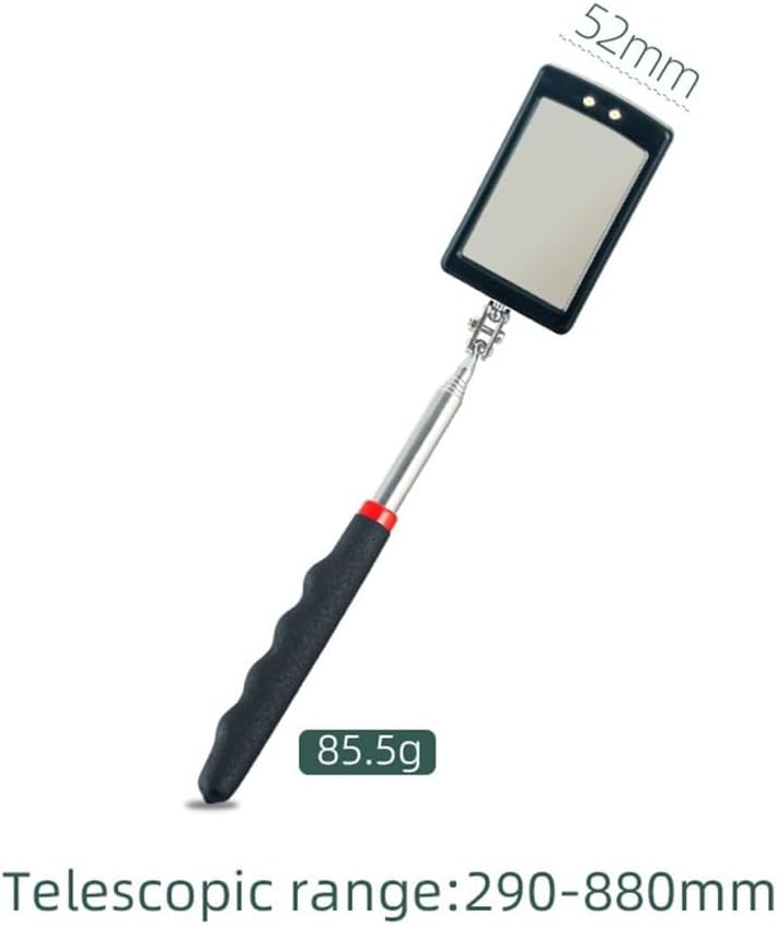 4 Pack Telescoping Inspection Mirror Extendable 290 880mm With LED Light 360 Rotation - Image 5