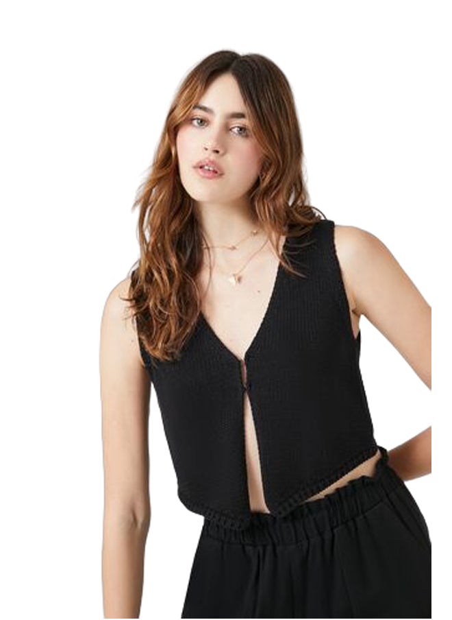 FOREVER 21 Sweater-Knit Split-Hem Vest  - Image 1
