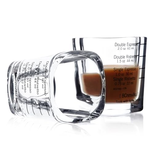 NCnnwovf 2-Pack Espresso Shot Glass Set Measuring Shot Glasses Heavy Base 2 Ounce 2.4 inch Tall Tumbler Cup for Coffee Jello Shot (2 Pack) - Image 1
