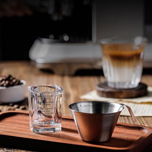 NCnnwovf 2-Pack Espresso Shot Glass Set Measuring Shot Glasses Heavy Base 2 Ounce 2.4 inch Tall Tumbler Cup for Coffee Jello Shot (2 Pack) - Image 3