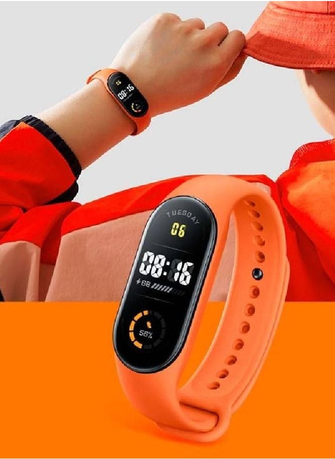 ماركة غير محددة سوار سيليكون ناعم بديل لسوار Xiaomi Mi Band 7 برتقالي  - Image 2