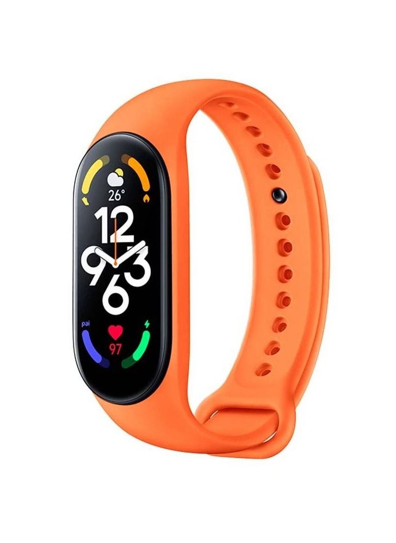 ماركة غير محددة سوار سيليكون ناعم بديل لسوار Xiaomi Mi Band 7 برتقالي  - Image 1