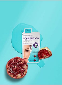 SKIN REPUBLIC Skin Republic Hyaluronic Acid & Collagen Face Mask, For Younger Looking Skin, Helps with Fine Lines and Wrinkles, Long Lasting Hydration, 25ml  - Image 5